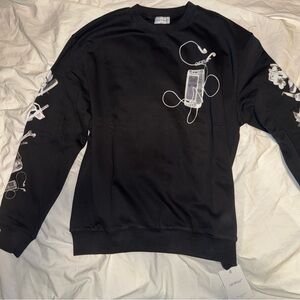 Off-White Black and White Graphic Crewneck Sweater